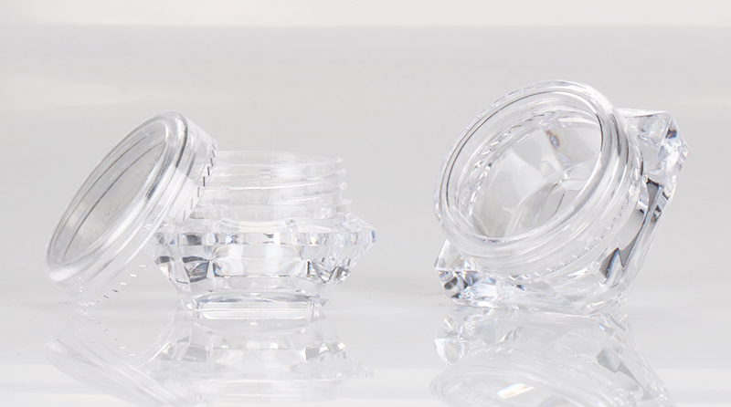 3g 5g clear nail powder container square color gel dipping glitter jar