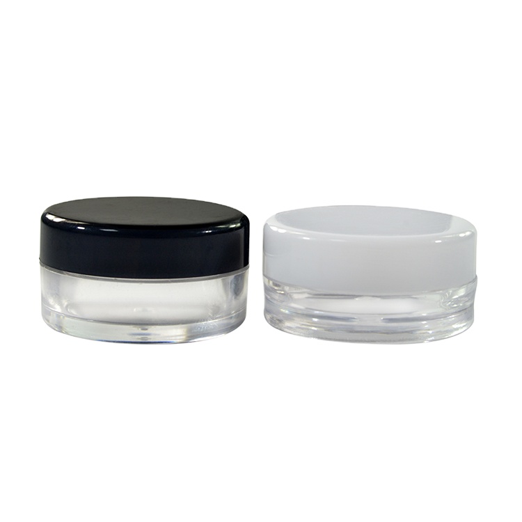 3g 5g clear plastic cosmetic cream jar with lid