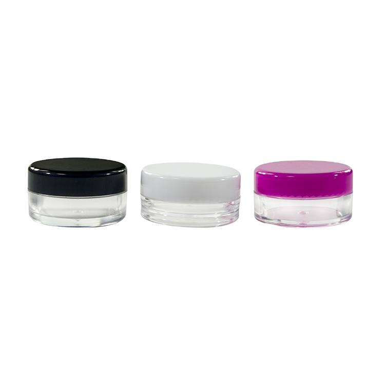 3g 5g clear plastic cosmetic cream jar with lid