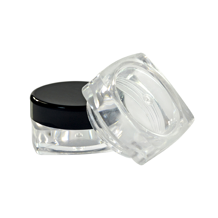 3g 5g clear plastic cosmetic cream jar with lid