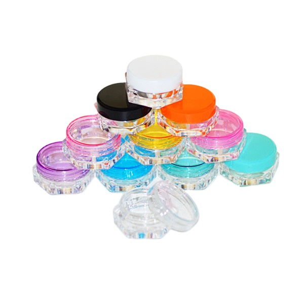 3g 5g colorful Plastic PS Hexagon cream jar,  Hexagonal  eye shadow  jar, eye cream container