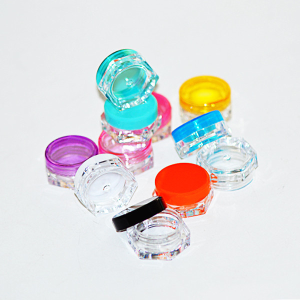 3g 5g colorful Plastic PS Hexagon cream jar, Hexagonal eye shadow jar, eye cream container