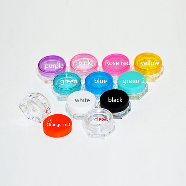 3g 5g colorful Plastic PS Hexagon cream jar, Hexagonal eye shadow jar, eye cream container