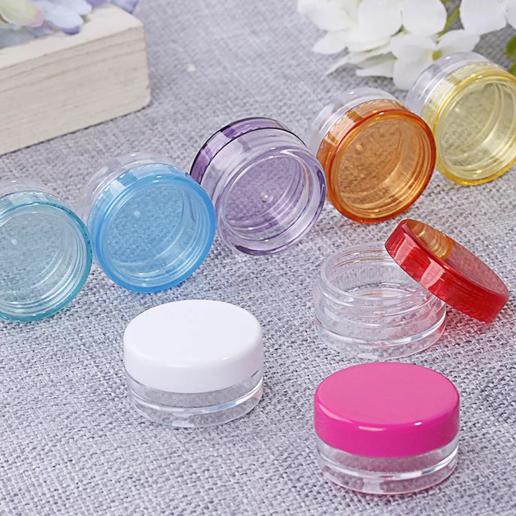 3g 5g colorful Plastic PS cream jar,Small capacity powder jar, eye shadow/cream jar
