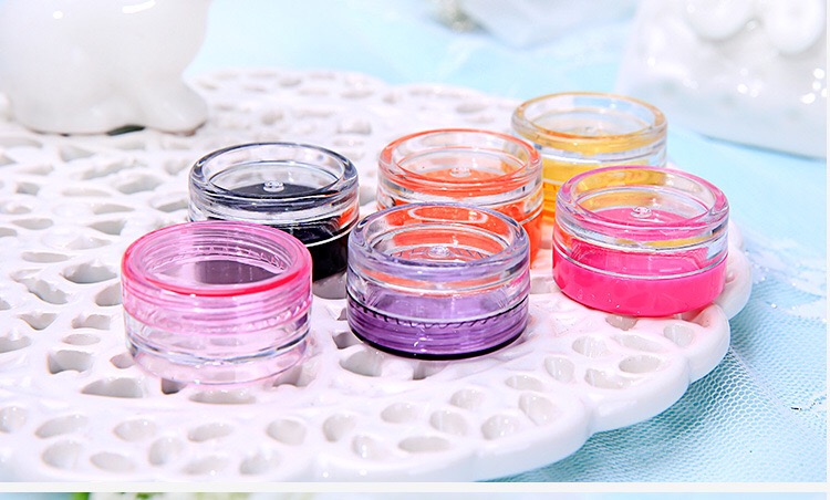 3g 5g colorful Plastic PS cream jar,Small capacity powder jar, eye shadow/cream jar