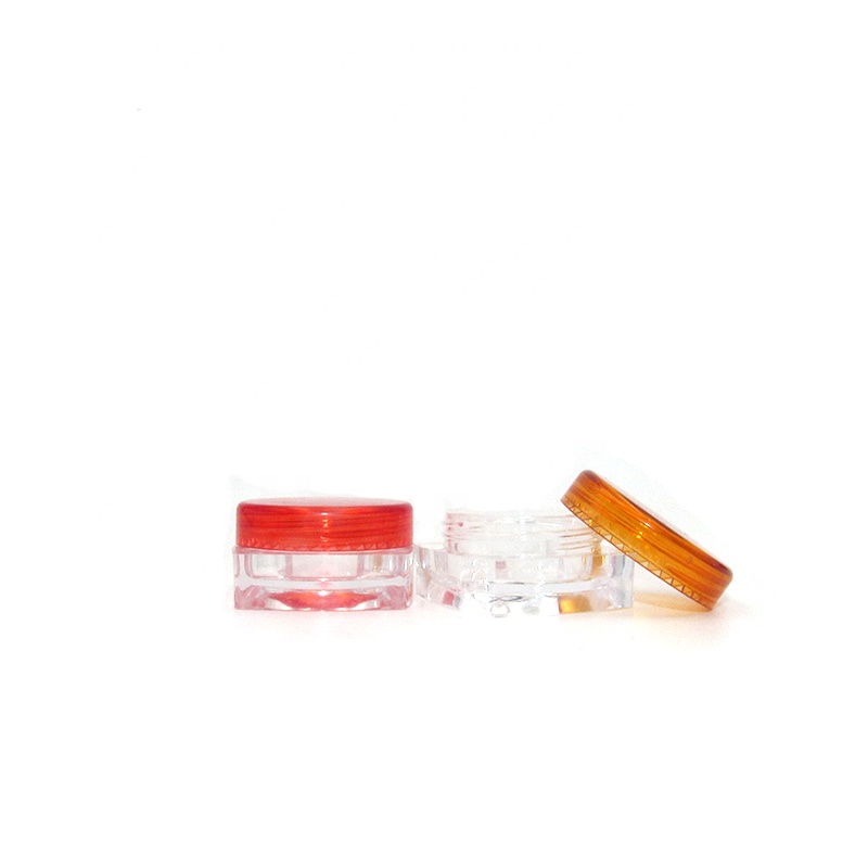 3g 5g cream jars PS plastic square ground frost box small empty colorful plastic jar