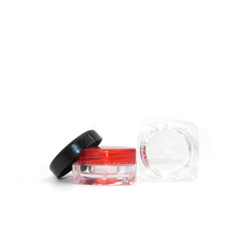 3g 5g cream jars PS plastic square ground frost box small empty colorful plastic jar