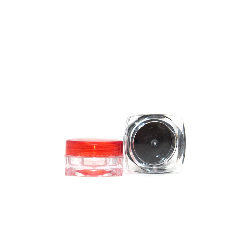 3g 5g cream jars PS plastic square ground frost box small empty colorful plastic jar