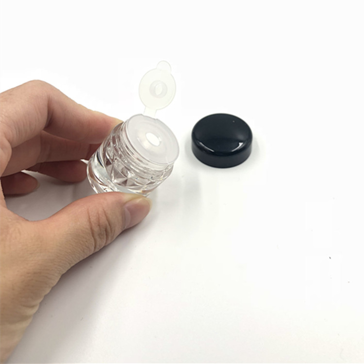 3g 5g mini plastic diamond round shaped empty loose powder jar / eye shadow powder dispenser bottle / eyeliner container