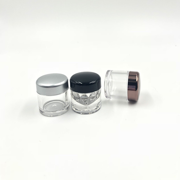 3g 5g mini plastic diamond round shaped empty loose powder jar / eye shadow powder dispenser bottle / eyeliner container