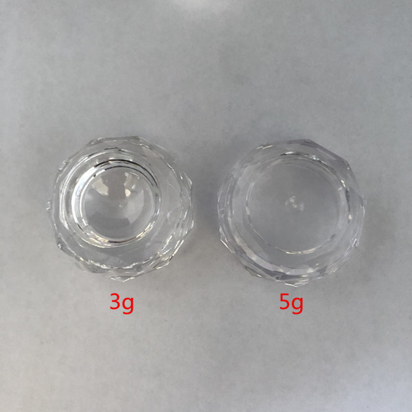 3g 5g plastic PS diamond colorful cream jar, eye shadow jar,cosmetic cream jar