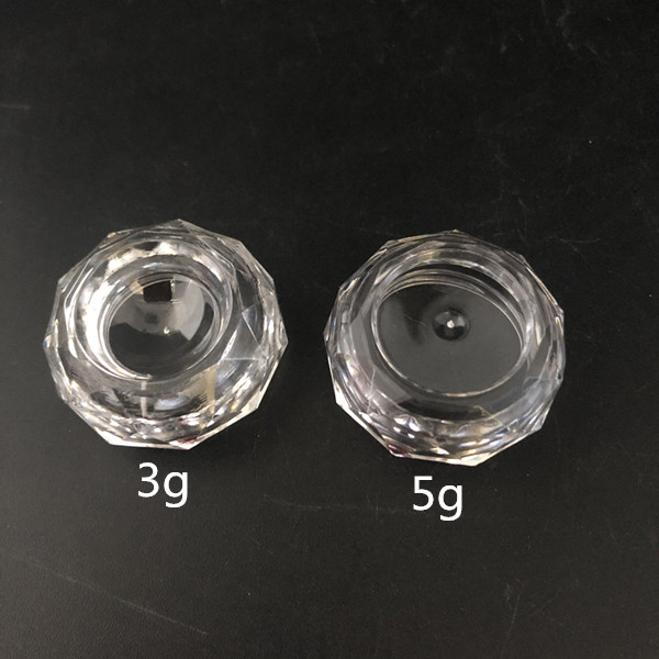 3g 5g plastic PS diamond shape cream jar, eye shadow jar, glitter powder container