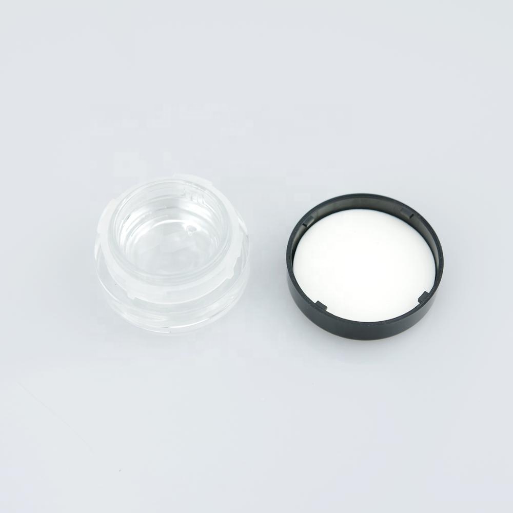 3g 5g small glass cosmetic jar with plastic childproof cap for cream
