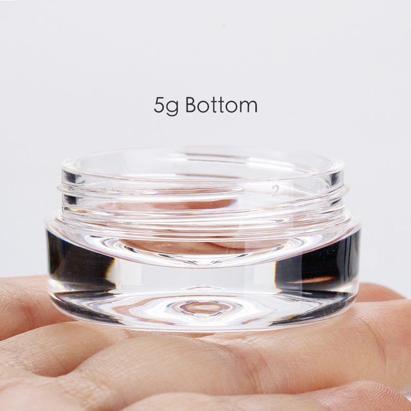 3g 5g thick bottom wall plastic jar ps loose powder empty wholesale custom glitter eyeshadow jar with windows