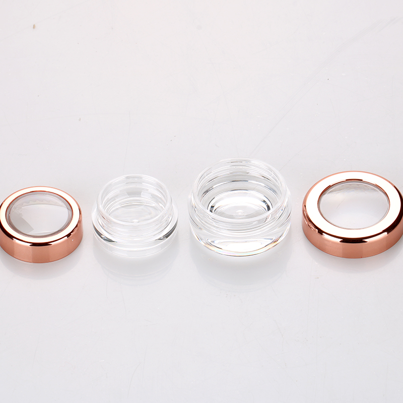 3g 5g thick bottom wall plastic jar ps loose powder empty wholesale custom glitter eyeshadow jar with windows