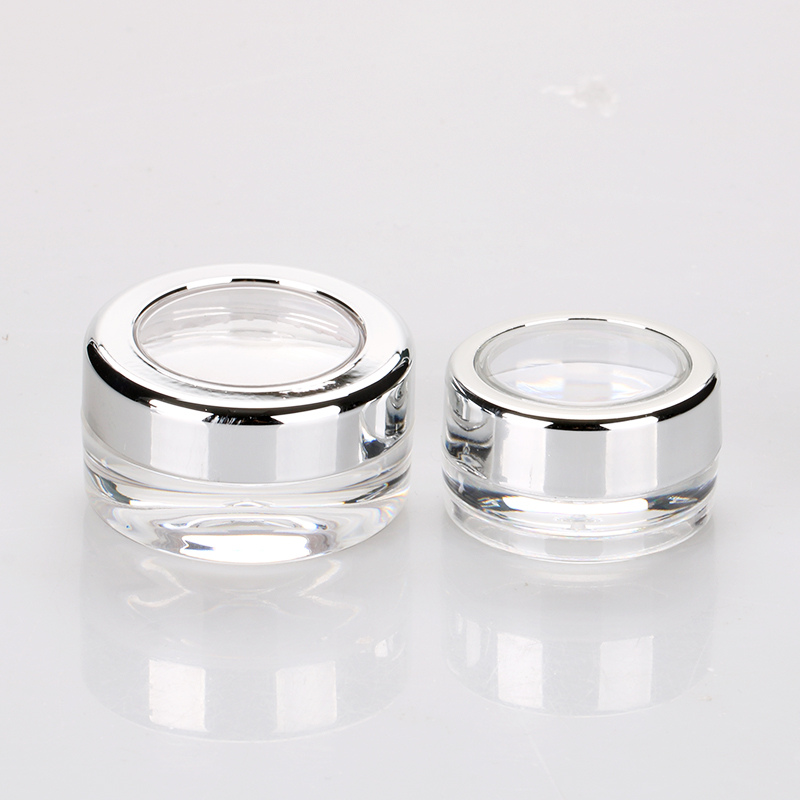 3g 5g windows small round loose powder container ps thick wall clear glitter eyeshadow jar