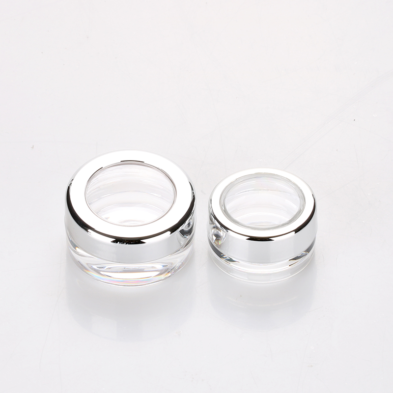 3g 5g windows small round loose powder container ps thick wall clear glitter eyeshadow jar