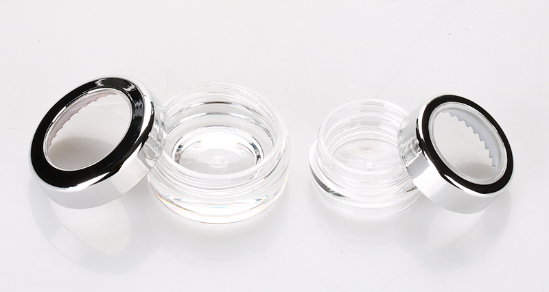 3g 5g windows small round loose powder container ps thick wall clear glitter eyeshadow jar