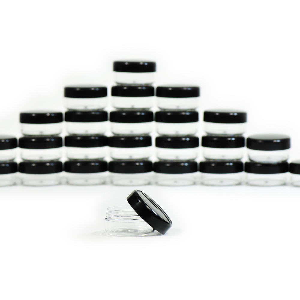 3g Plastic PP Cream Jar for Skincare Cream Packaging with Black cap