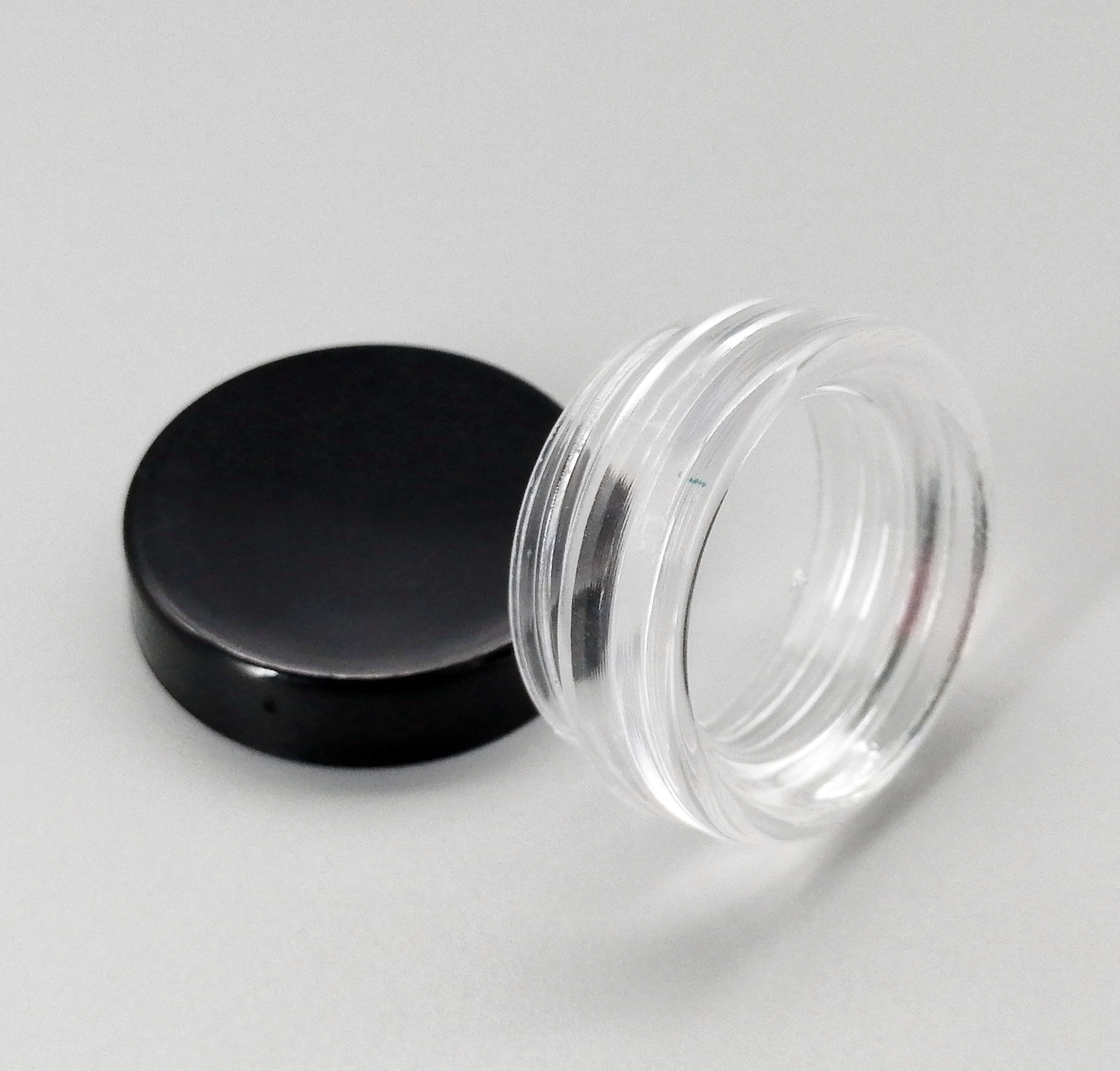 3g black cover transparent cream jar mini vial sample filling bottle lipstick eye shadow empty jars