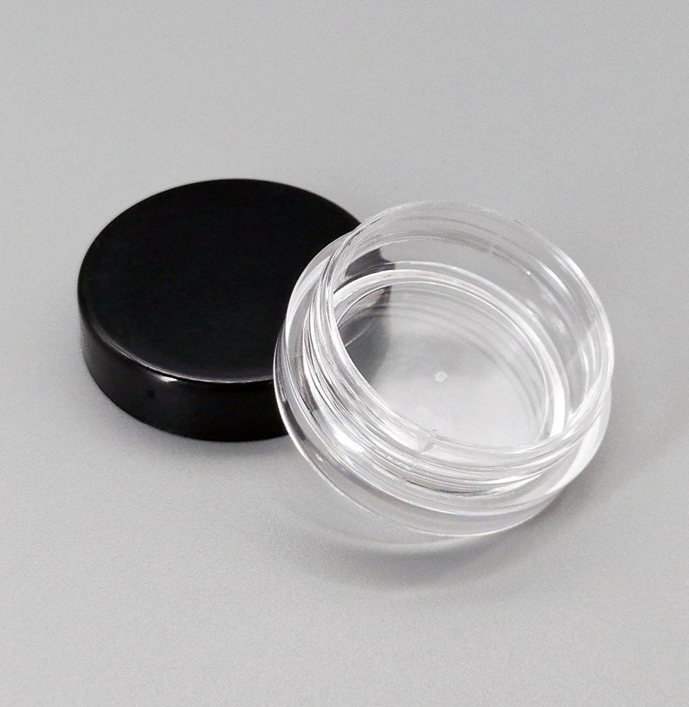 3g black cover transparent cream jar mini vial sample filling bottle lipstick eye shadow empty jars