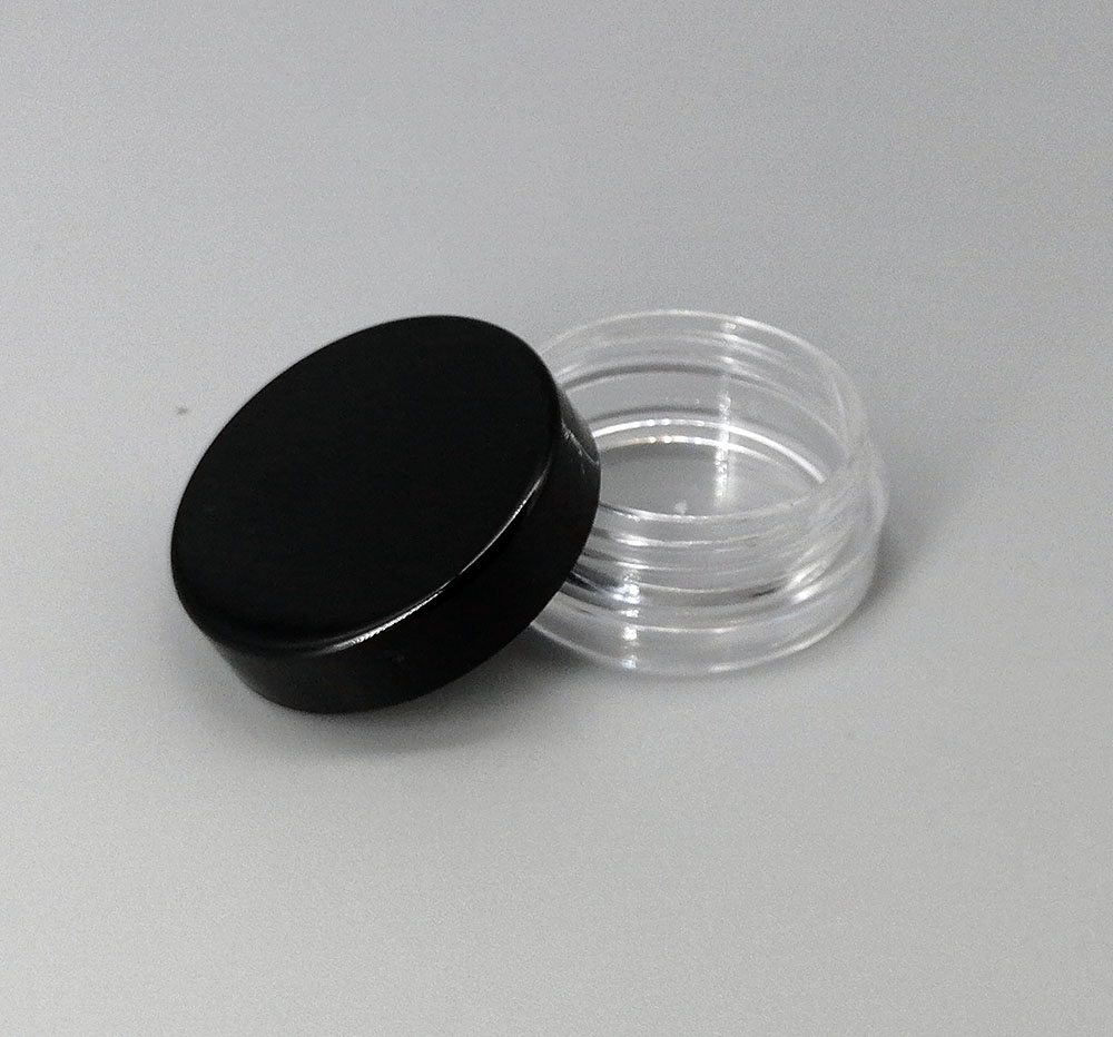 3g black cover transparent cream jar mini vial sample filling bottle lipstick eye shadow empty jars