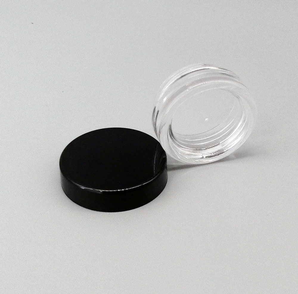 3g black cover transparent cream jar mini vial sample filling bottle lipstick eye shadow empty jars