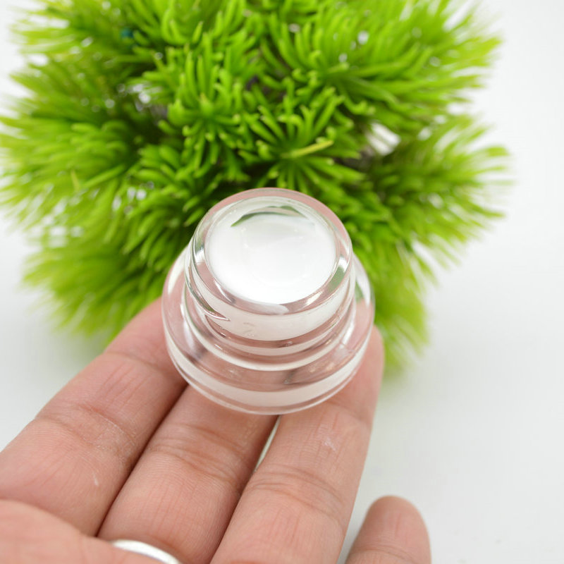 3g clear glass cosmetic jar with childproof lid small eye cream glass jar