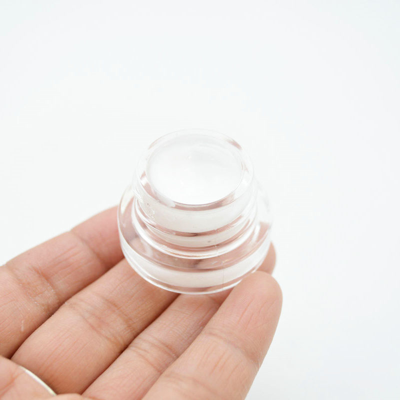 3g clear glass cosmetic jar with childproof lid small eye cream glass jar