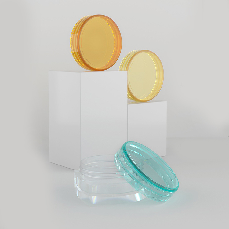 3g clear square mini plastic lip balm scrub cream jar
