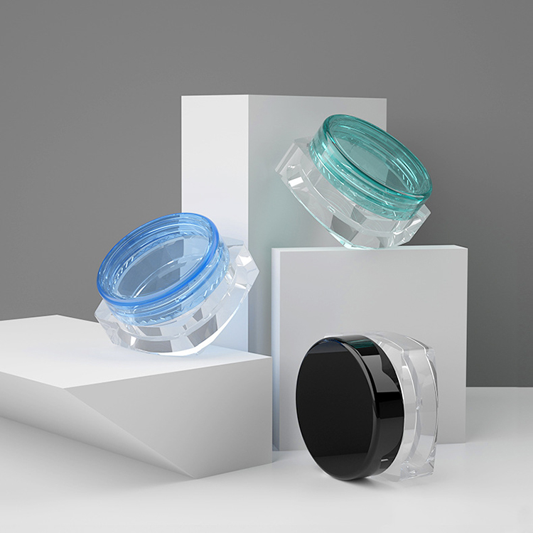 3g clear square mini plastic lip balm scrub cream jar