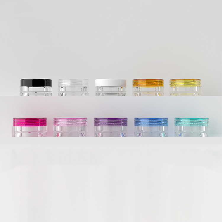 3g clear square mini plastic lip balm scrub cream jar