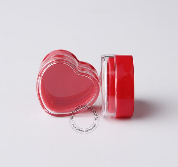 3g plastic jar heart shape lip balm container empty heart plastic jar 3g