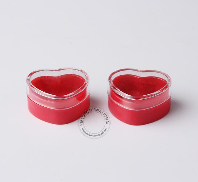 3g plastic jar heart shape lip balm container empty heart plastic jar 3g