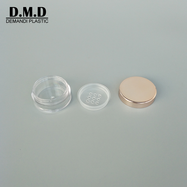 3grams 3ml 10grams 10ml empty rose gold silver cosmetic loose powder jar with sifter