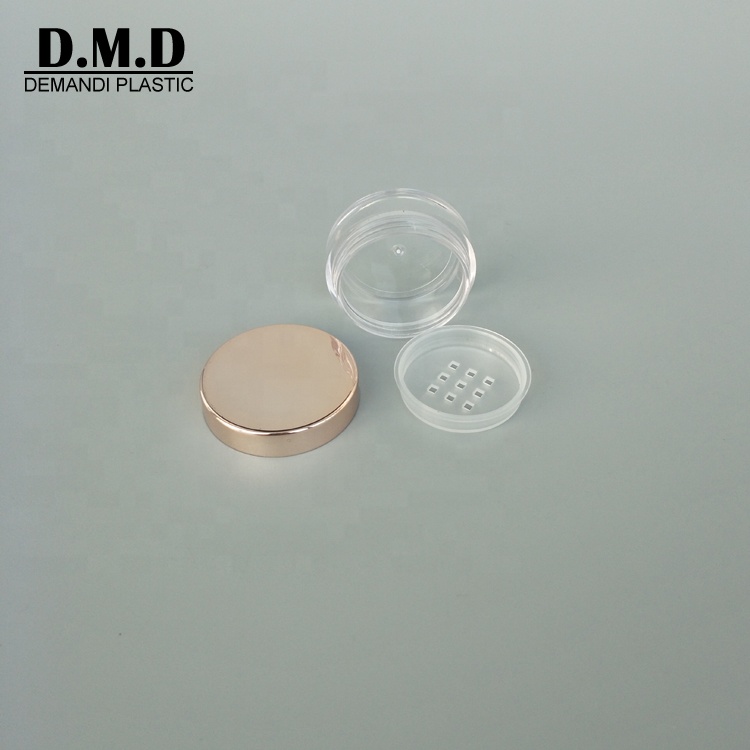 3grams 3ml 10grams 10ml empty rose gold silver cosmetic loose powder jar with sifter