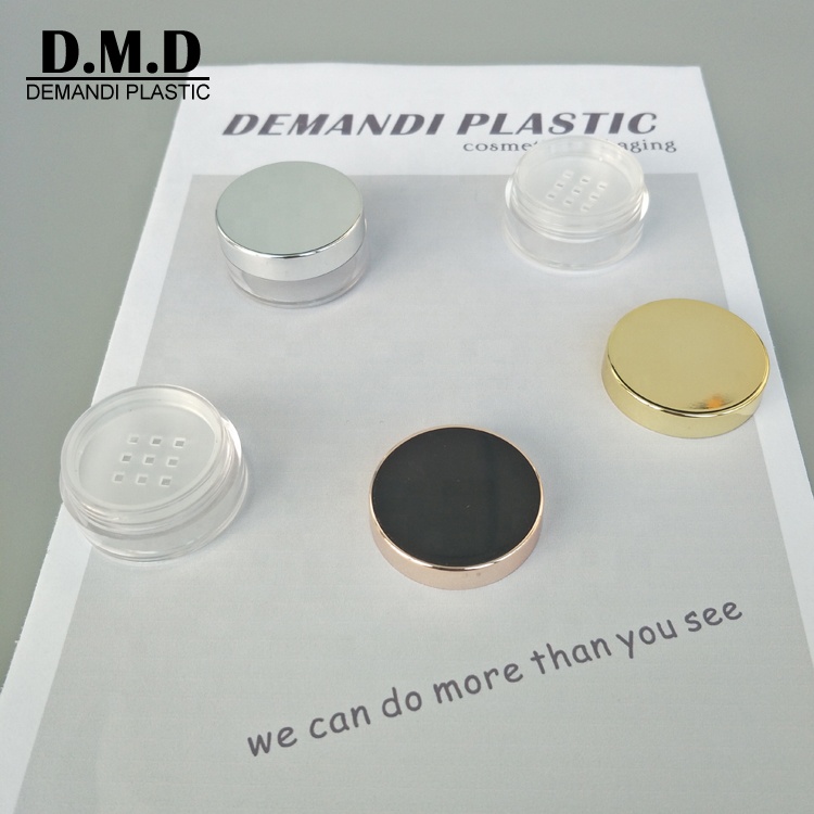 3grams 3ml 10grams 10ml empty rose gold silver cosmetic loose powder jar with sifter