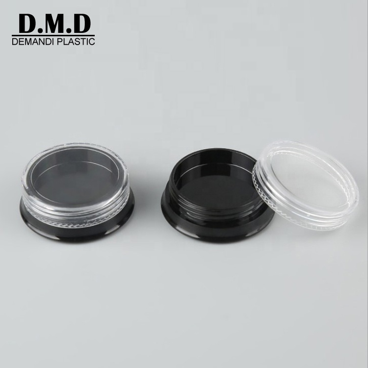 3grams 3ml 3 ml 3 grams plastic empty clear transparent flat small cosmetic jar for eye shadow