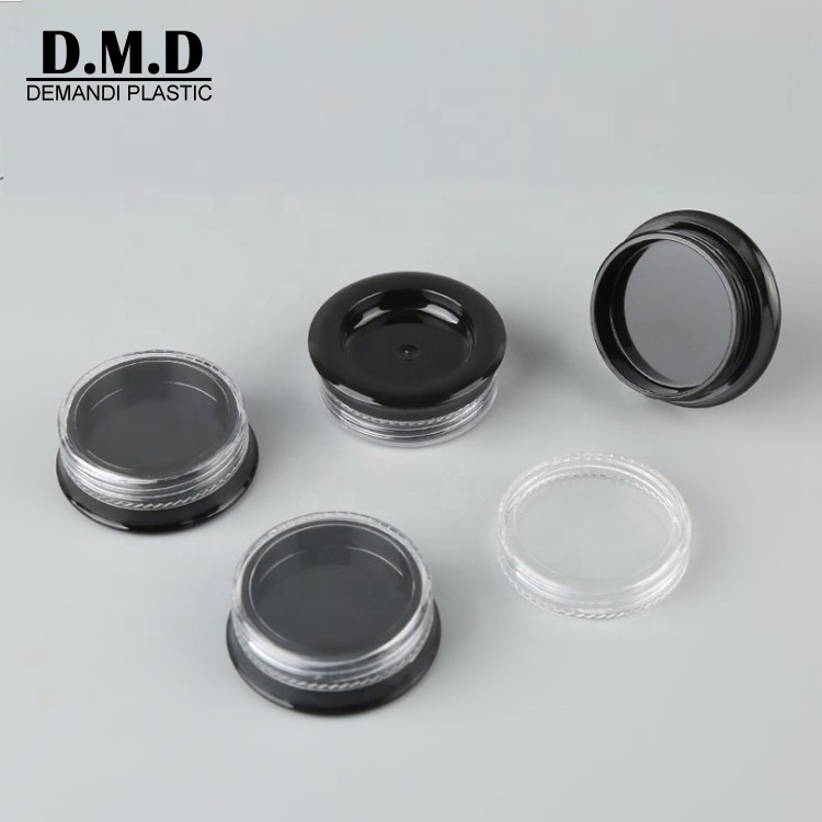 3grams 3ml 3 ml 3 grams plastic empty clear transparent flat small cosmetic jar for eye shadow