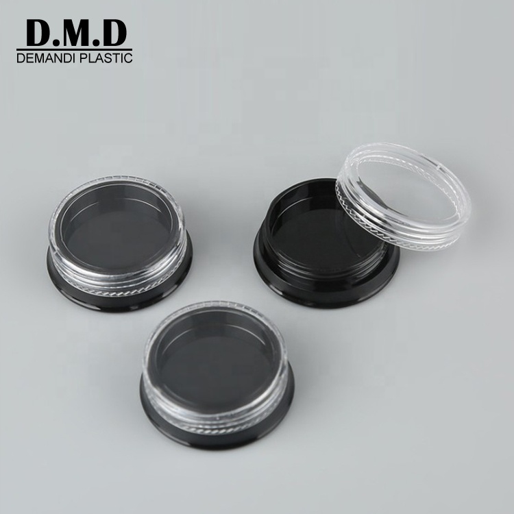 3grams 3ml 3 ml 3 grams plastic empty clear transparent flat small cosmetic jar for eye shadow