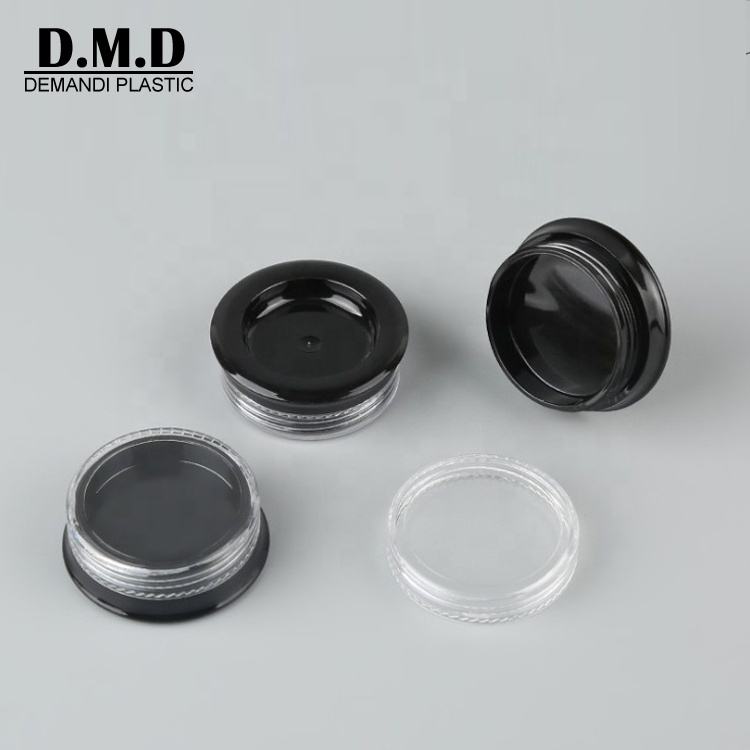 3grams 3ml 3 ml plastic empty clear transparent flat small cosmetic jar for eye shadow