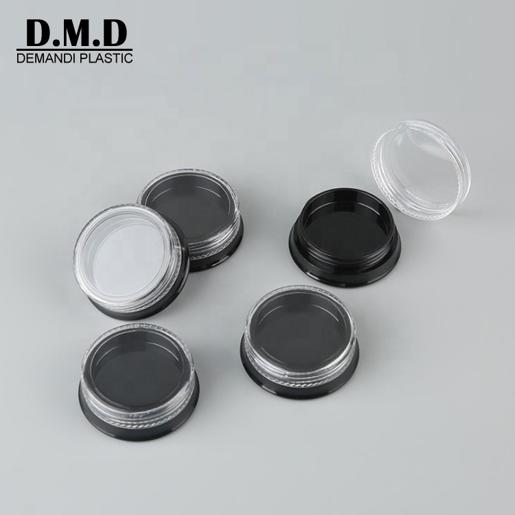 3grams 3ml 3 ml plastic empty clear transparent flat small cosmetic jar for eye shadow