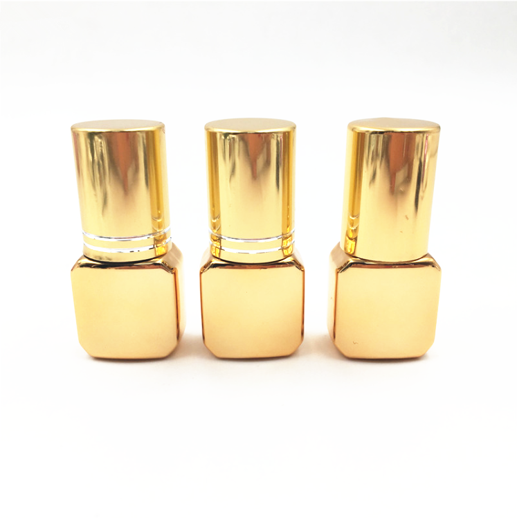 3ml 10ml  UV coating shiny silver or gold eyelash extension glue bottle with aluminum cap