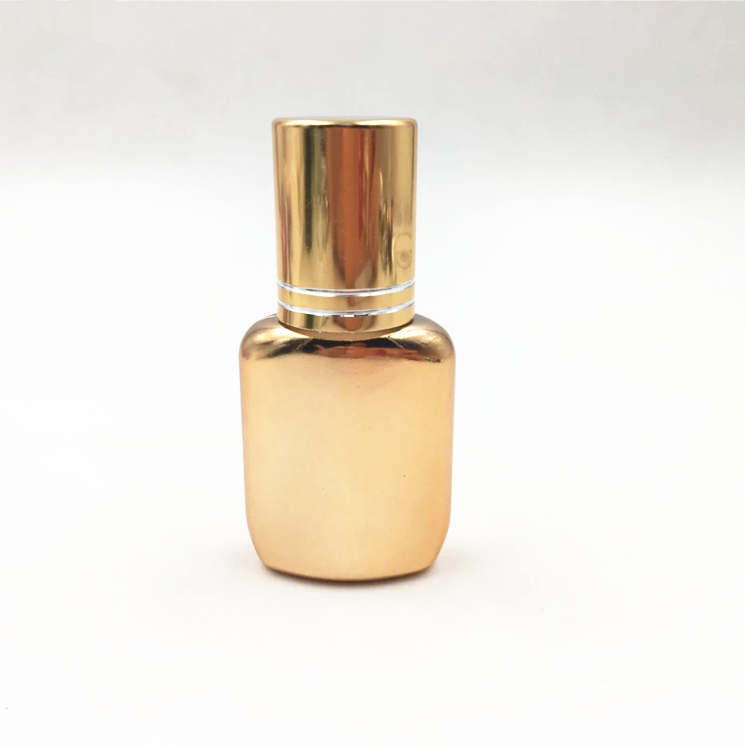 3ml 10ml UV coating shiny silver or gold eyelash extension glue bottle with aluminum cap