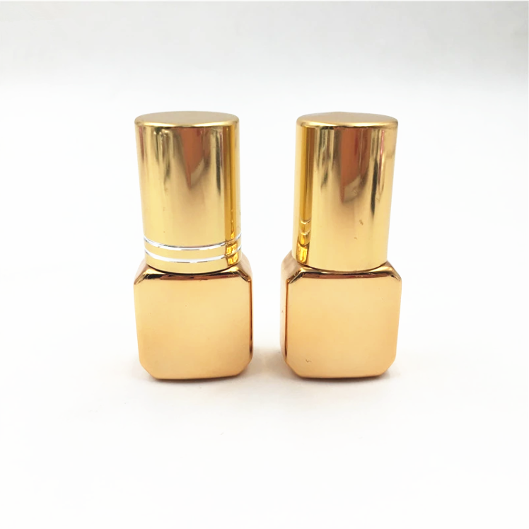 3ml 10ml UV coating shiny silver or gold eyelash extension glue bottle with aluminum cap
