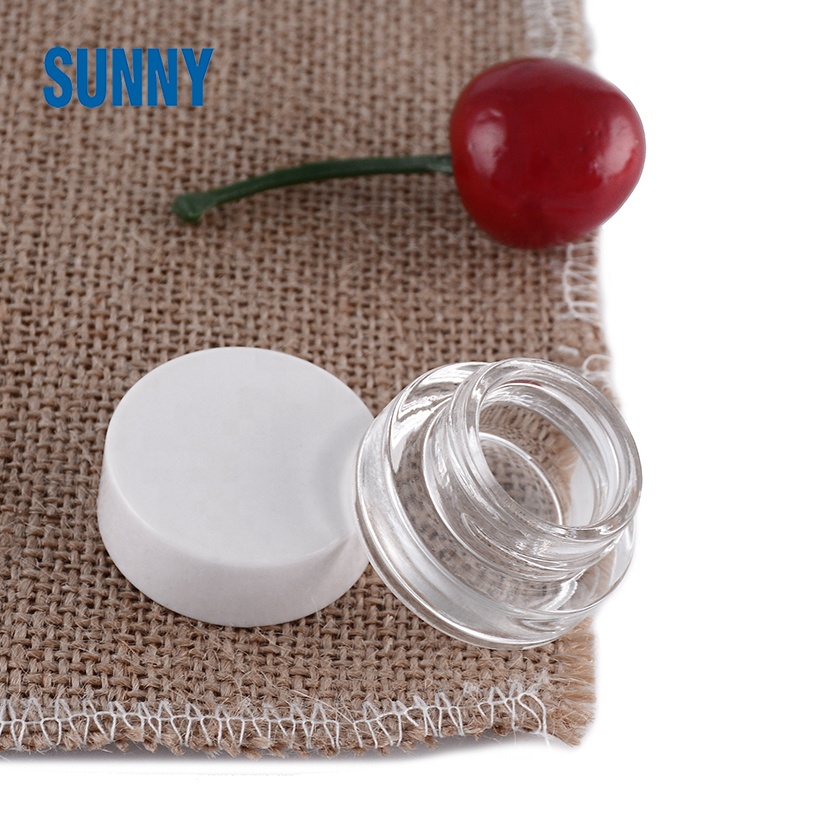 3ml 3g cosmetic clear glass jar with white cap for eye cream or lip balm or canada hemp