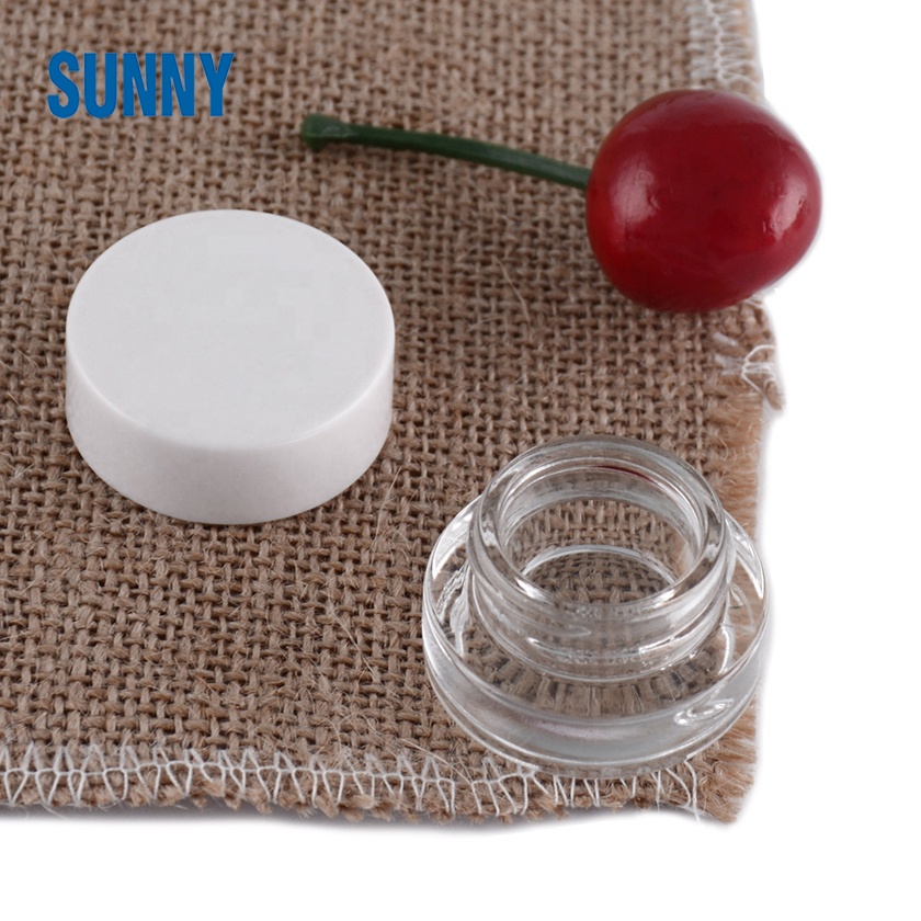 3ml 3g cosmetic clear glass jar with white cap for eye cream or lip balm or canada hemp