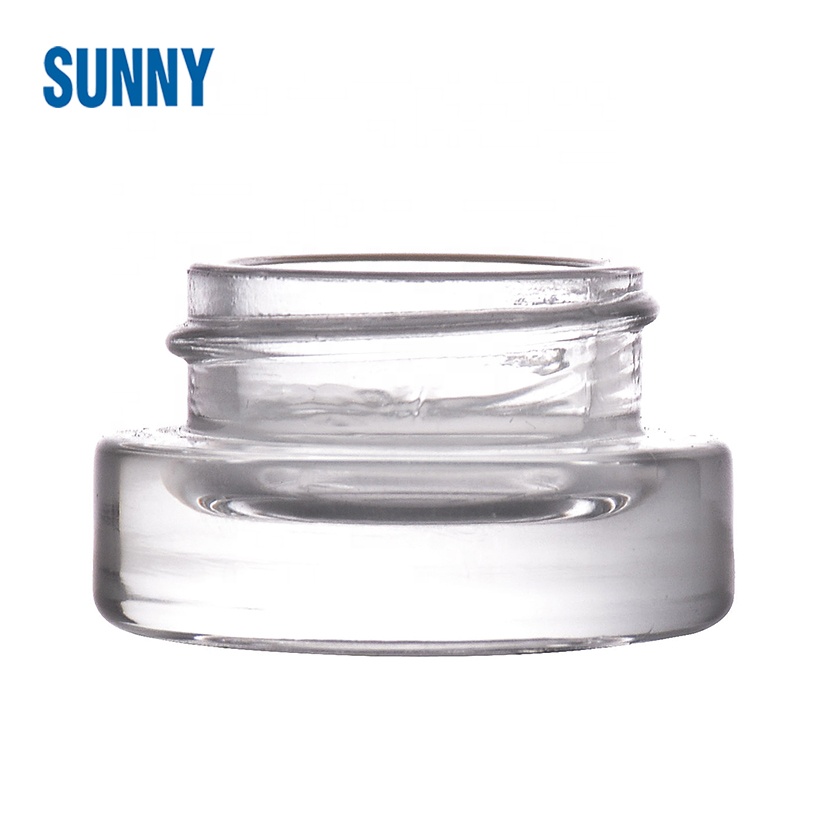 3ml 3g cosmetic clear glass jar with white cap for eye cream or lip balm or canada hemp