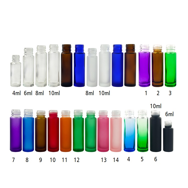 3ml 4ml 6ml 8ml 10ml 15ml clear frosted glass perfume roll on bottle for essential fragrance oils