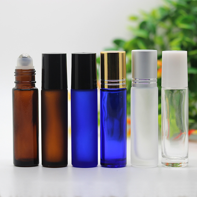 3ml 5ml 10 ml roll on bottles with metal roller refillable liquid packaging